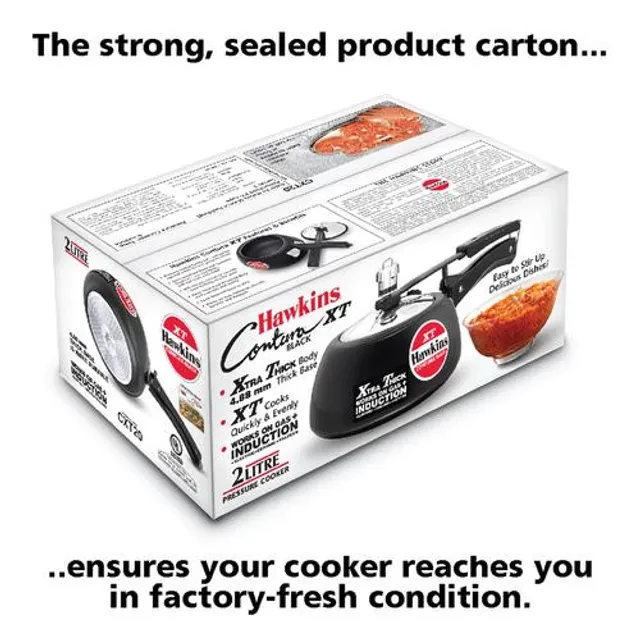 Hawkins Contura Hard Anodised Black Inner Lid Pressure Cooker - Xtra Thick & Induction Base, CXT20, 2 l-5.webp